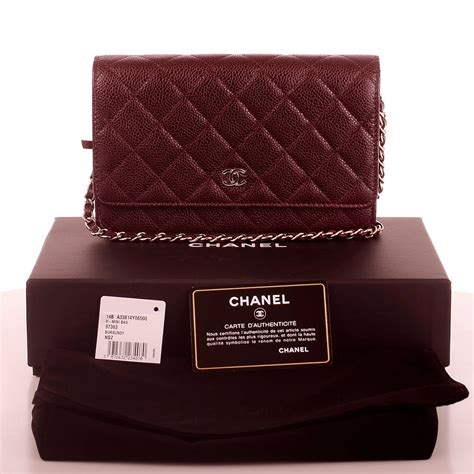 burgundy chanel wallet